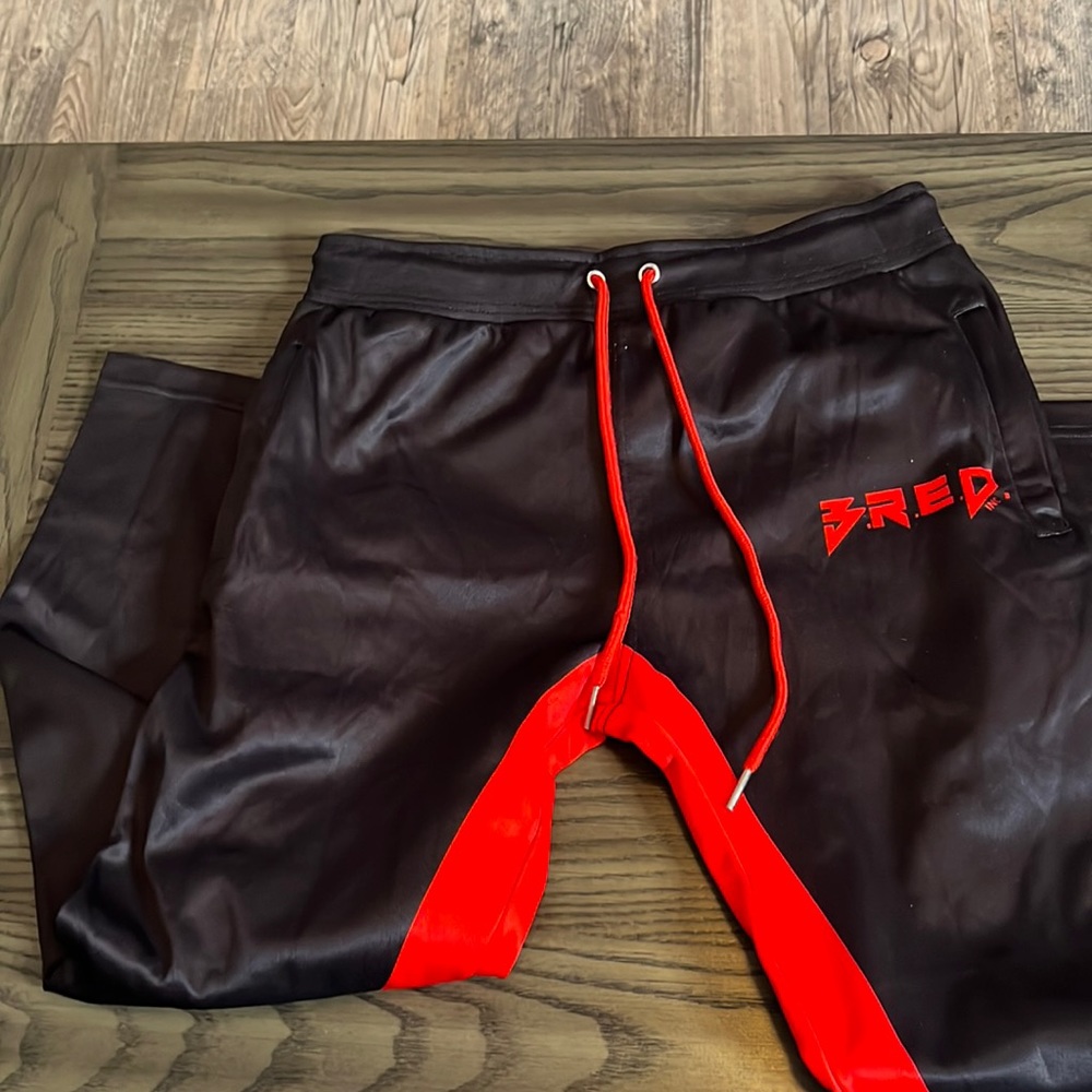 Bred Inc chunky logo tapered joggers